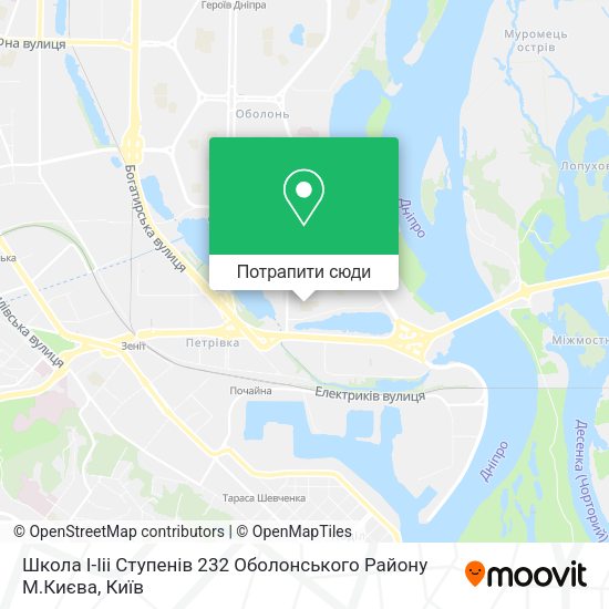 Карта Школа І-Ііі Ступенів 232 Оболонського Району М.Києва