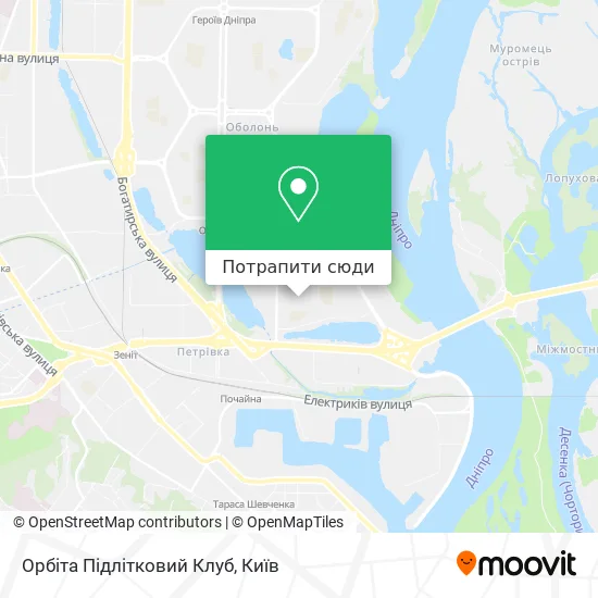 Карта Орбіта Підлітковий Клуб