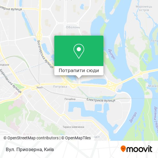 Карта Вул. Приозерна
