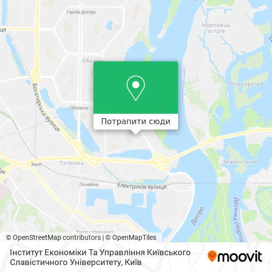 Карта Інститут Економіки Та Управління Київського Славістичного Університету