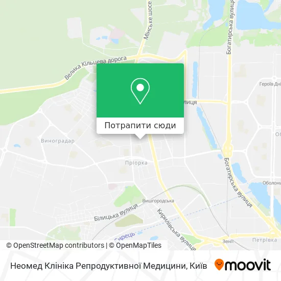 Карта Неомед Клініка Репродуктивної Медицини