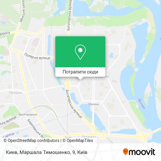 Карта Киев, Маршала Тимошенко, 9