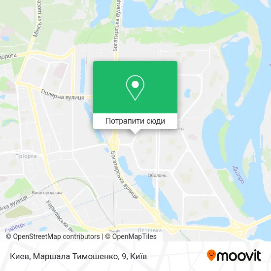 Карта Киев, Маршала Тимошенко, 9
