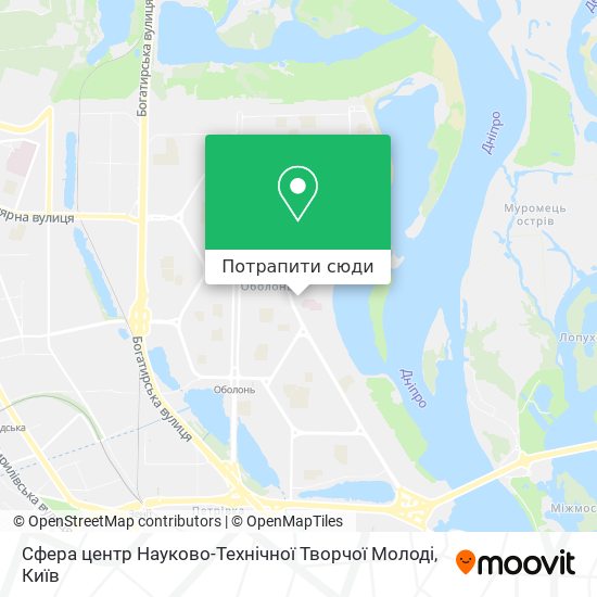 Карта Сфера центр Науково-Технічної Творчої Молоді