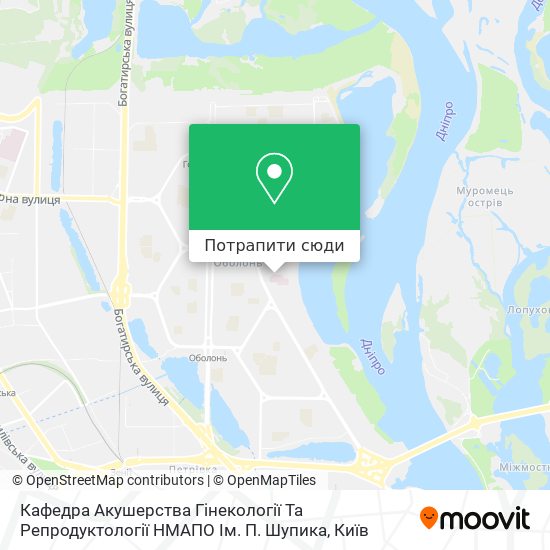 Карта Кафедра Акушерства Гінекології Та Репродуктології НМАПО Ім. П. Шупика
