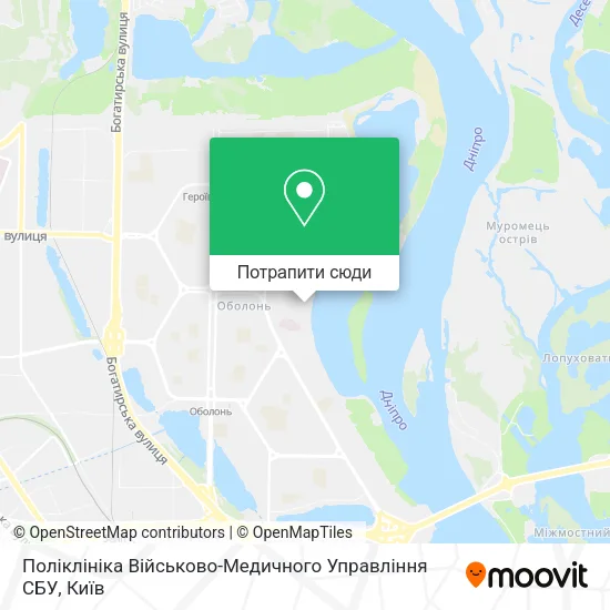 Карта Поліклініка Військово-Медичного Управління СБУ