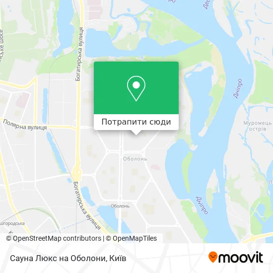 Карта Сауна Люкс на Оболони