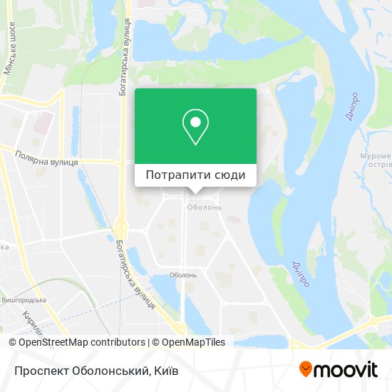 Карта Проспект Оболонський