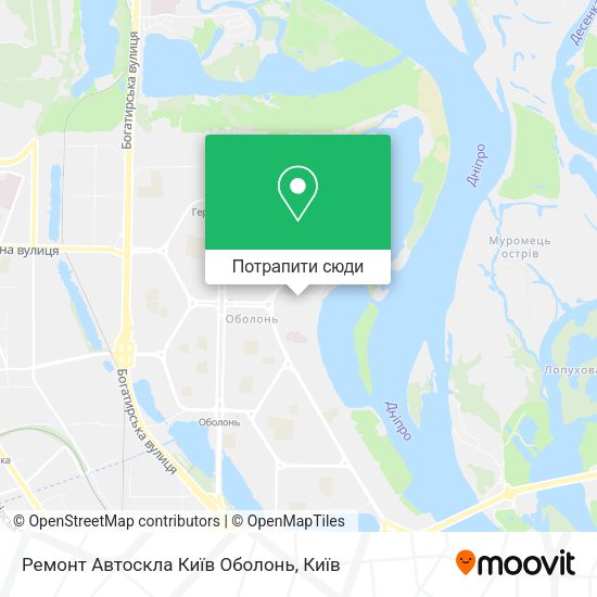 Карта Ремонт Автоскла Київ Оболонь