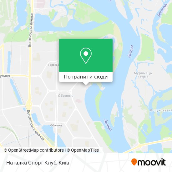 Карта Наталка Спорт Клуб