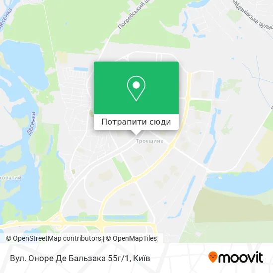 Карта Вул. Оноре Де Бальзака 55г/1