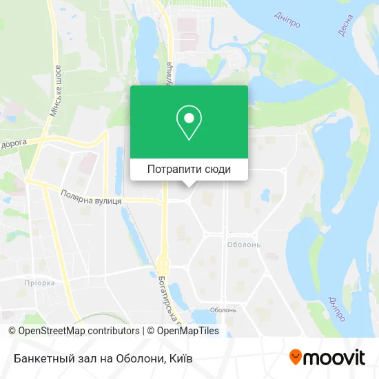 Карта Банкетный зал на Оболони