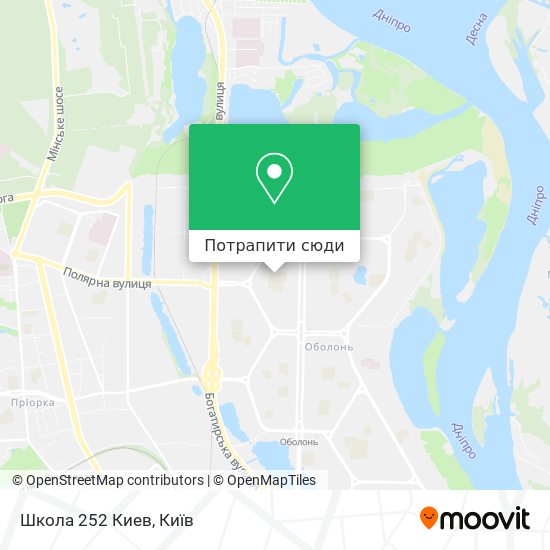 Карта Школа 252 Киев