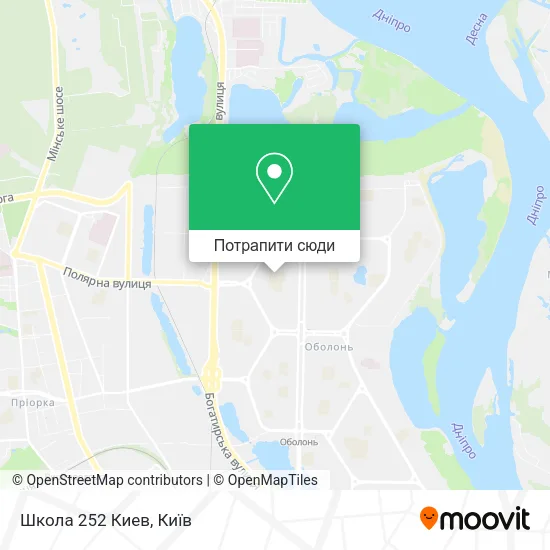 Карта Школа 252 Киев