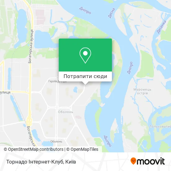 Карта Торнадо Інтернет-Клуб