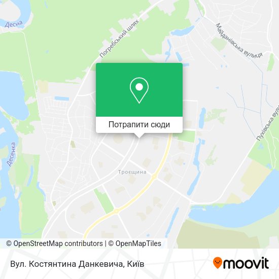 Карта Вул. Костянтина Данкевича