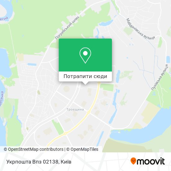 Карта Укрпошта Впз 02138