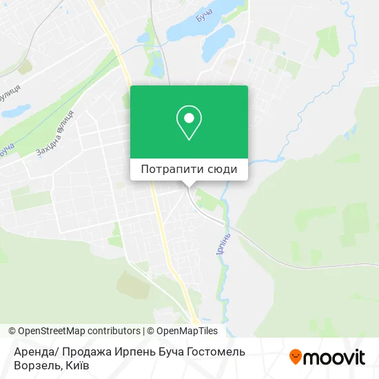 Карта Аренда/ Продажа Ирпень Буча Гостомель Ворзель