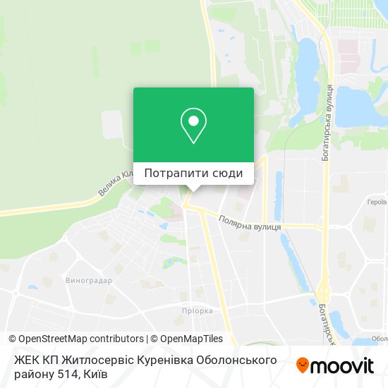 Карта ЖЕК КП Житлосервіс Куренівка Оболонського району 514