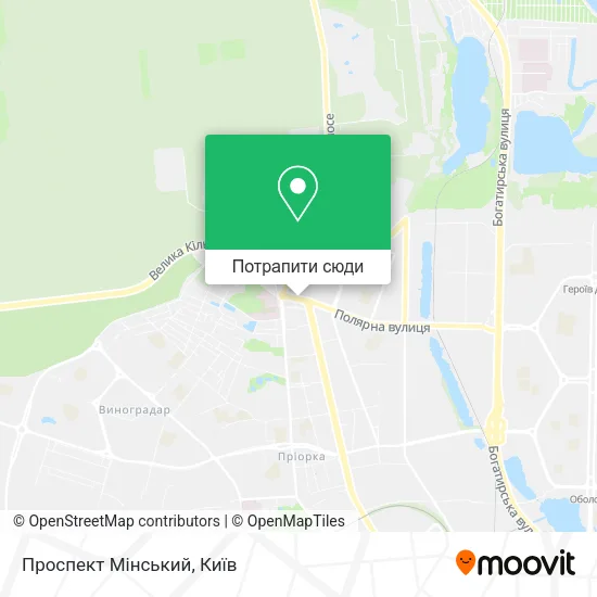 Карта Проспект Мінський