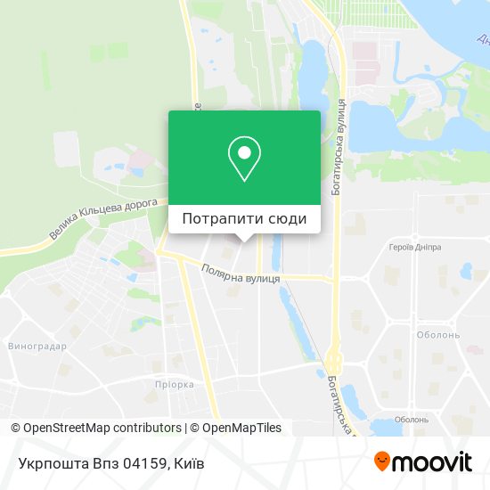 Карта Укрпошта Впз 04159