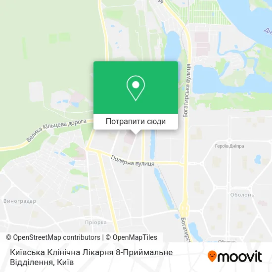 Карта Київська Клінічна Лікарня 8-Приймальне Відділення