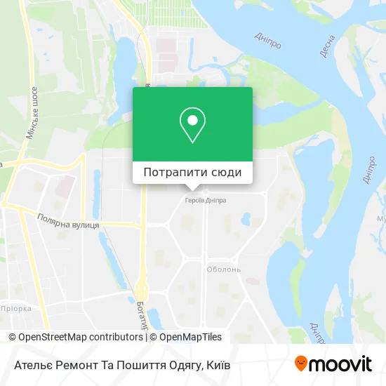 Карта Ательє Ремонт Та Пошиття Одягу