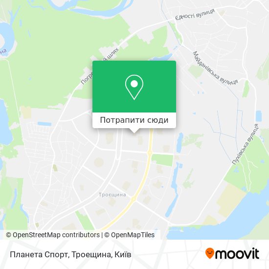 Карта Планета Спорт, Троещина
