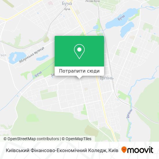 Карта Київський Фінансово-Економічний Коледж