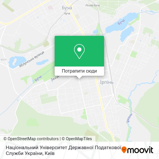 Карта Національний Університет Державної Податкової Служби України