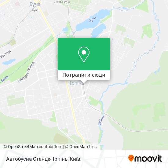 Карта Автобусна Станція Ірпінь