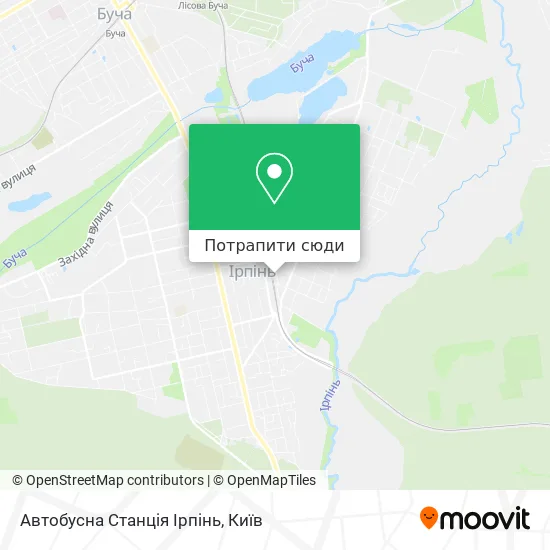 Карта Автобусна Станція Ірпінь