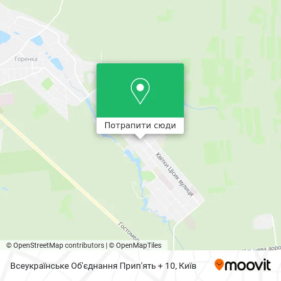 Карта Всеукраїнське Об'єднання Прип'ять + 10