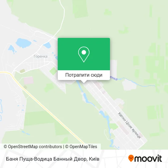 Карта Баня Пуща-Водица Банный Двор