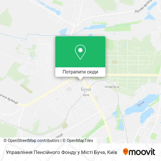 Карта Управління Пенсійного Фонду у Місті Буча