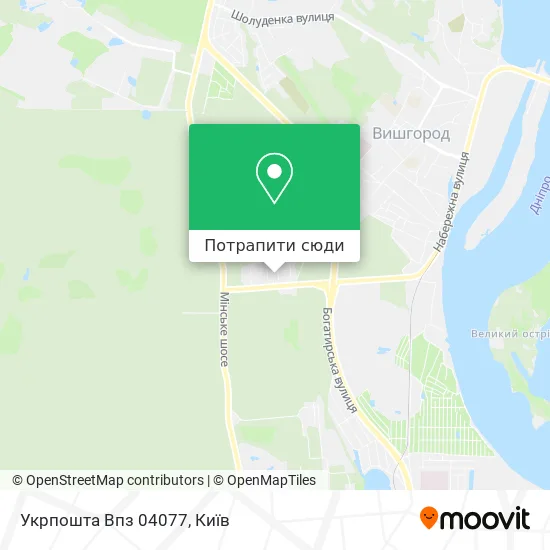 Карта Укрпошта Впз 04077