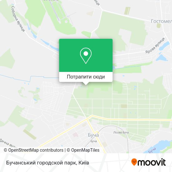 Карта Бучанський городской парк
