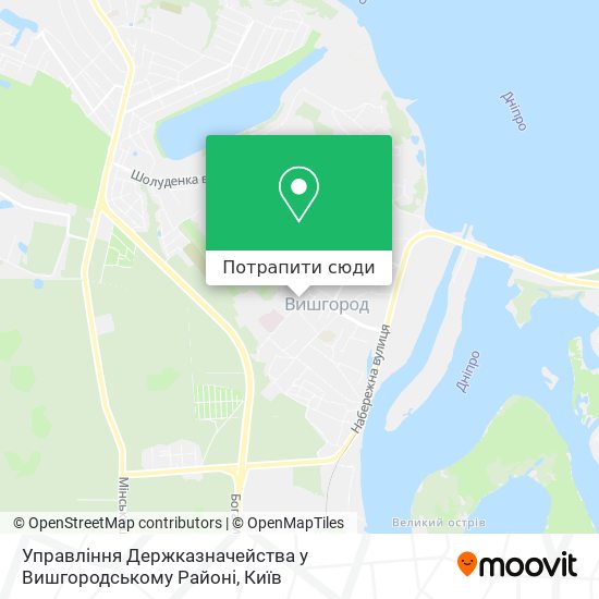 Карта Управління Держказначейства у Вишгородському Районі