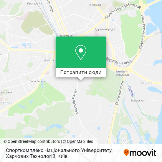 Карта Спорткомплекс Національного Університету Харчових Технологій
