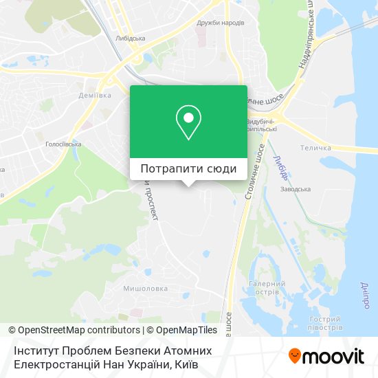 Карта Інститут Проблем Безпеки Атомних Електростанцій Нан України
