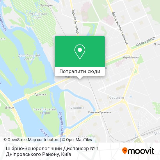 Карта Шкірно-Венерологічний Диспансер № 1 Дніпровського Району