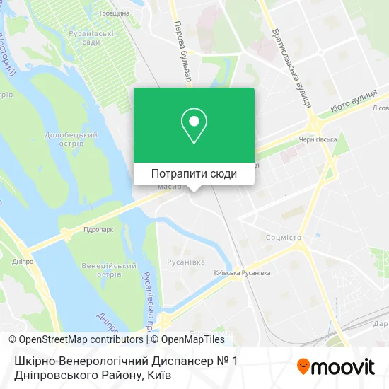 Карта Шкірно-Венерологічний Диспансер № 1 Дніпровського Району