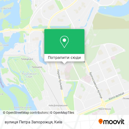 Карта вулиця Петра Запорожця