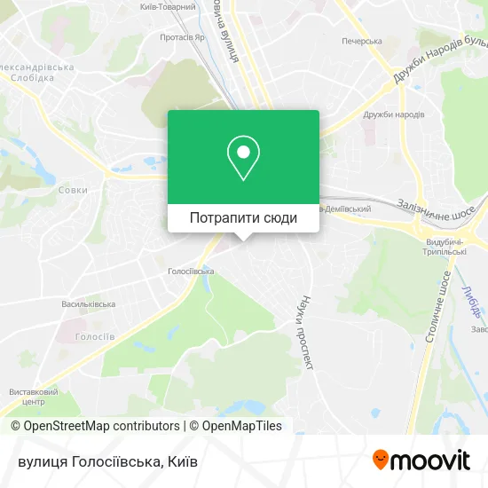 Карта вулиця Голосіївська