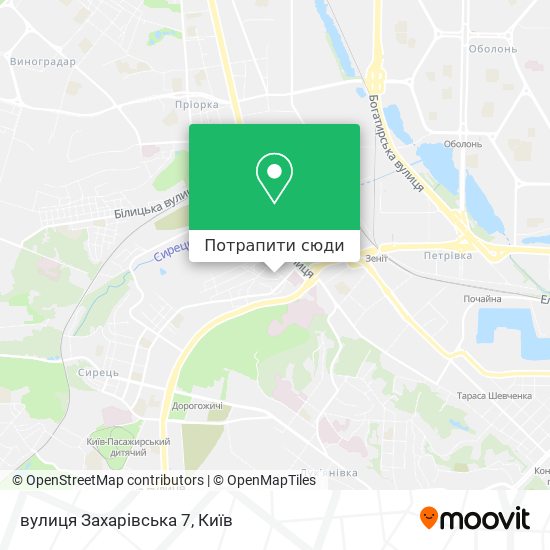 Карта вулиця Захарівська 7