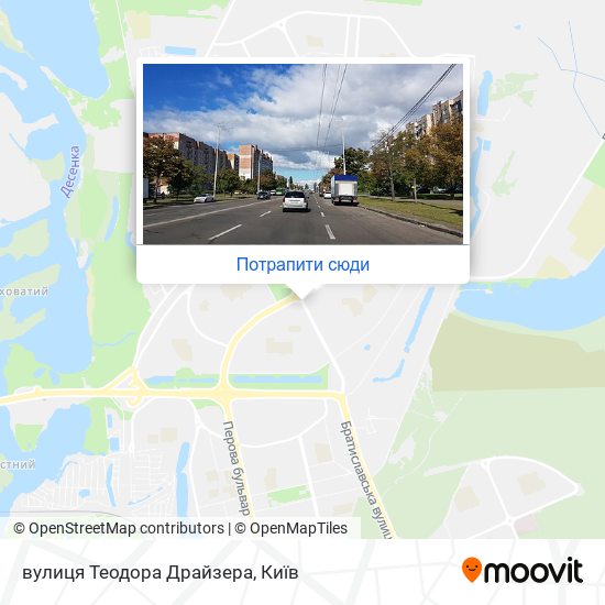 Карта вулиця Теодора Драйзера