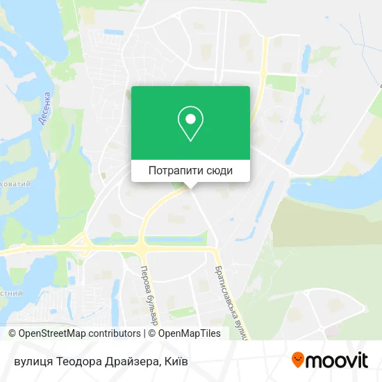 Карта вулиця Теодора Драйзера