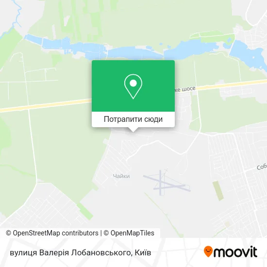 Карта вулиця Валерія Лобановського