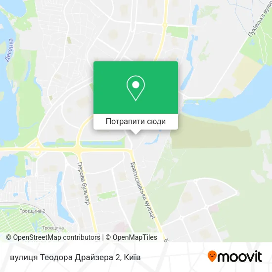 Карта вулиця Теодора Драйзера 2