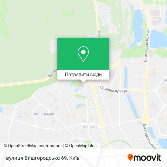 Карта вулиця Вишгородська 69